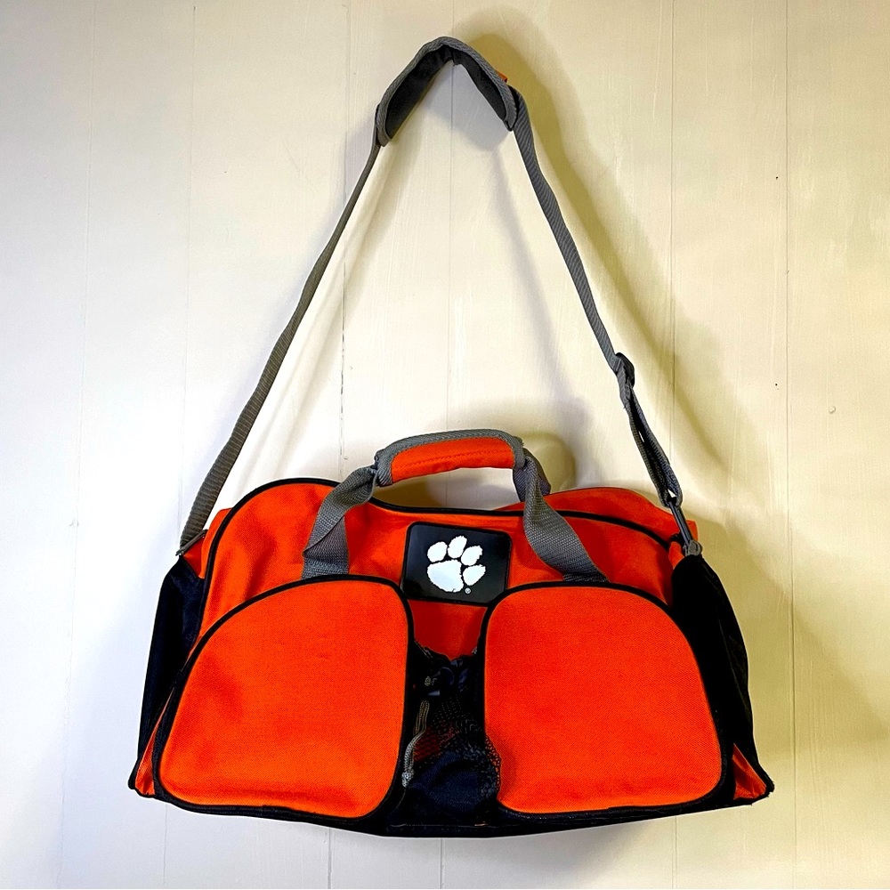 Clemson orange duffel / gym bag with tiger paw